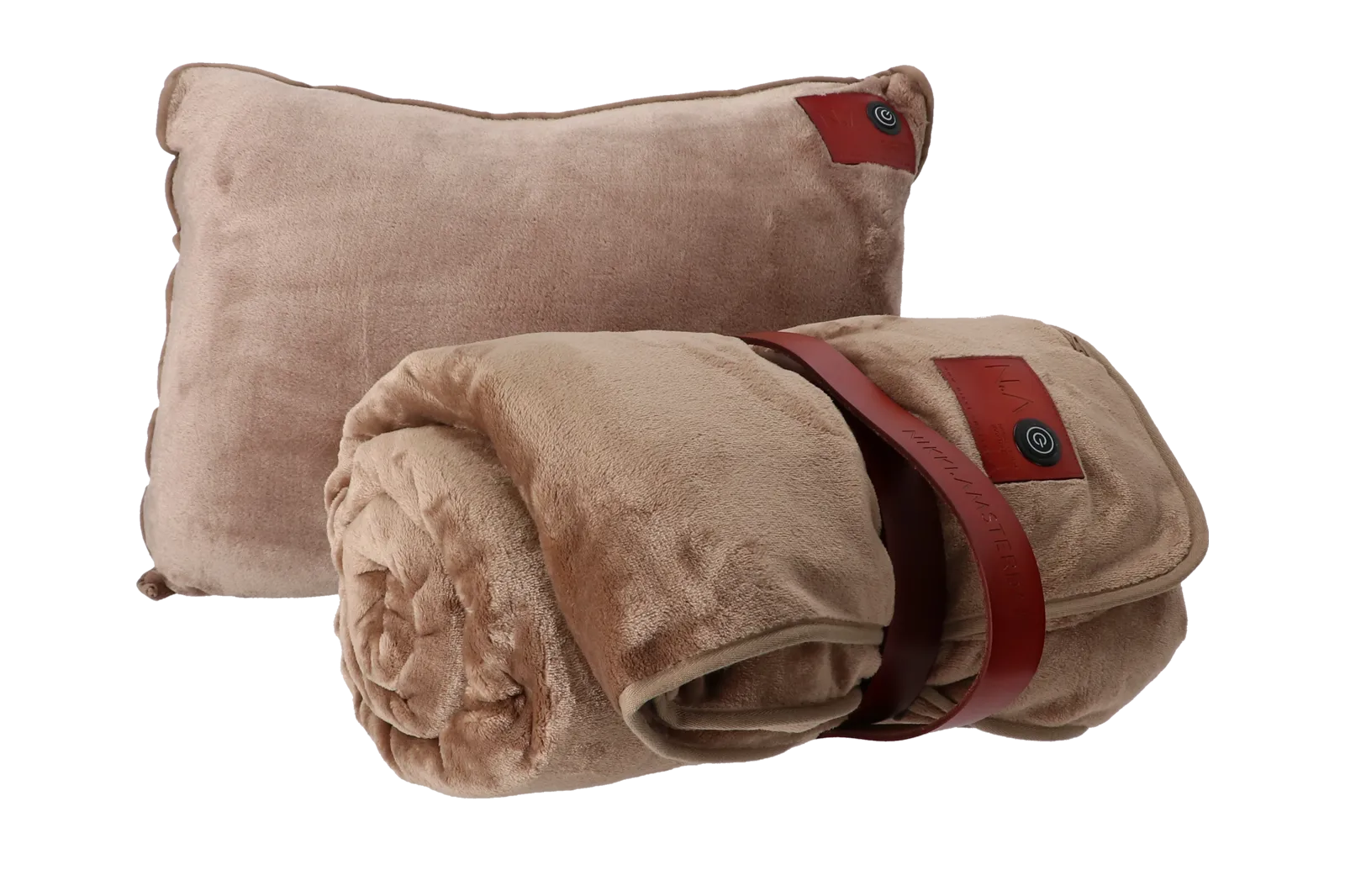 infrarood fleece deken met warmtekussen-Nikki Amsterdam-draadloos-taupe